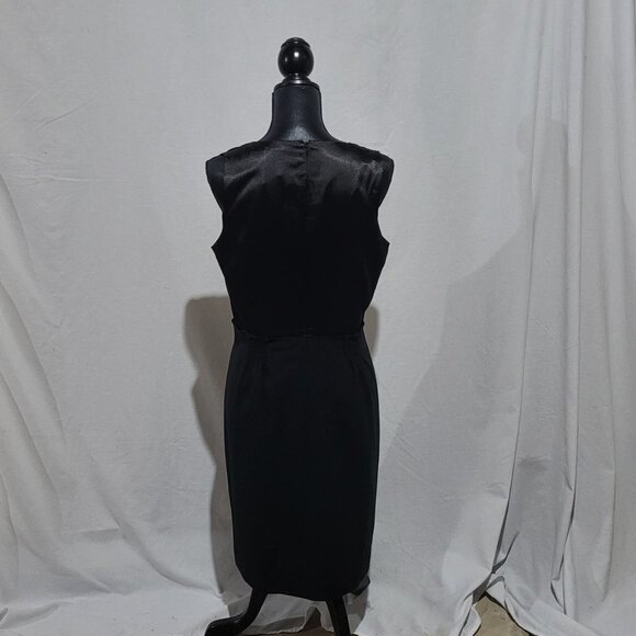 Tahari dress Jayden sleeveless satiny LBD little black dress evening formal new - Picture 3 of 16
